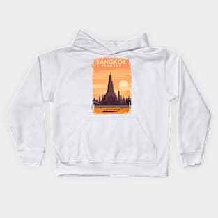 Bangkok Travel Poster Art Print Kids Hoodie